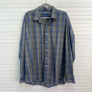 Cole Haan Grand OS Button Up Checkered Long Sleeve